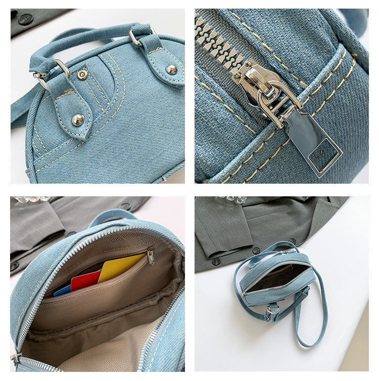 Denim Small Square Messenger Bag