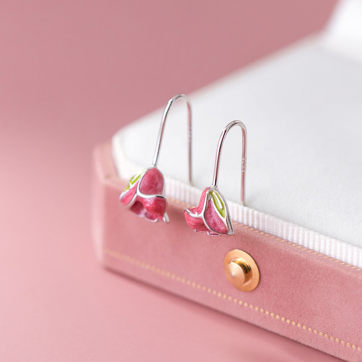 Gentle Drip Glazed Blooming Epoxy Tulip Earrings