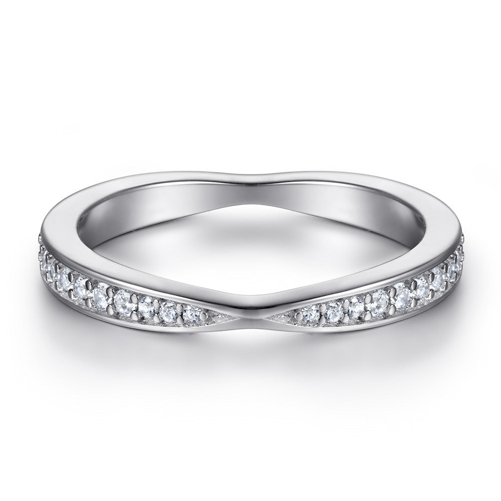 Women's Pure Silver Full Circle Diamond Ring