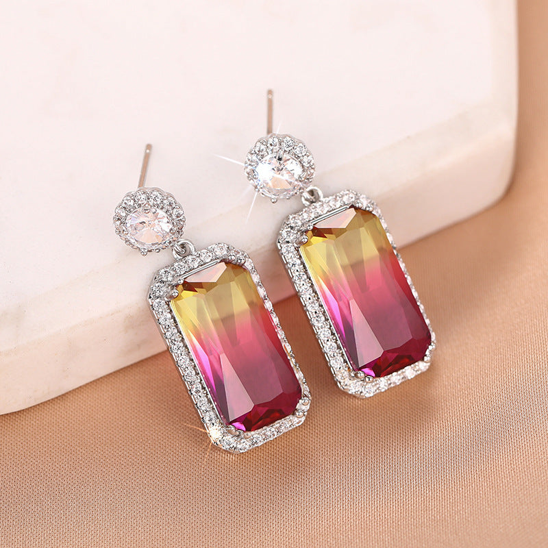 Women's Colorful Eye-catching Geometric Ornament Earrings