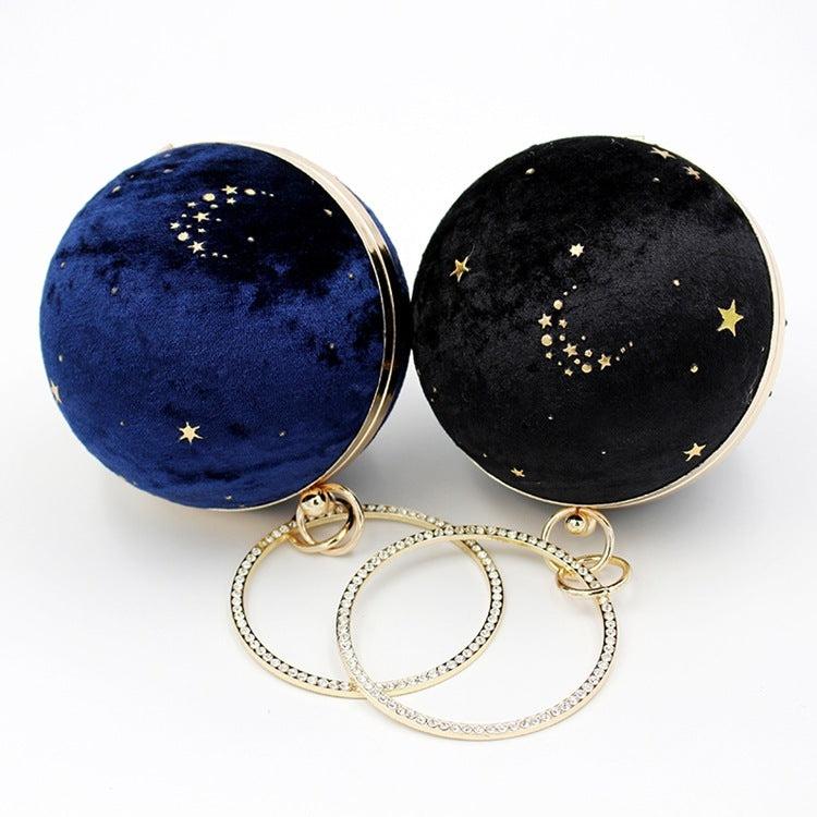 Starry Sky Ball Suede Dinner Bag