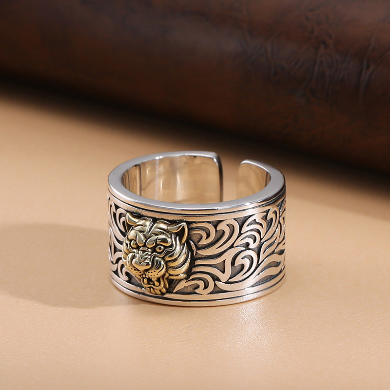 925 Thai Silver Tiger Open Ring