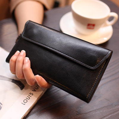 Leather Buckle Simple Business Cowhide Thin Wallet