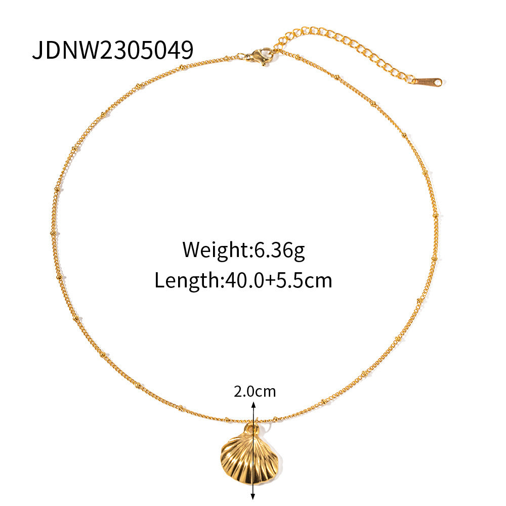 18K Gold Stainless Steel Shell Necklace