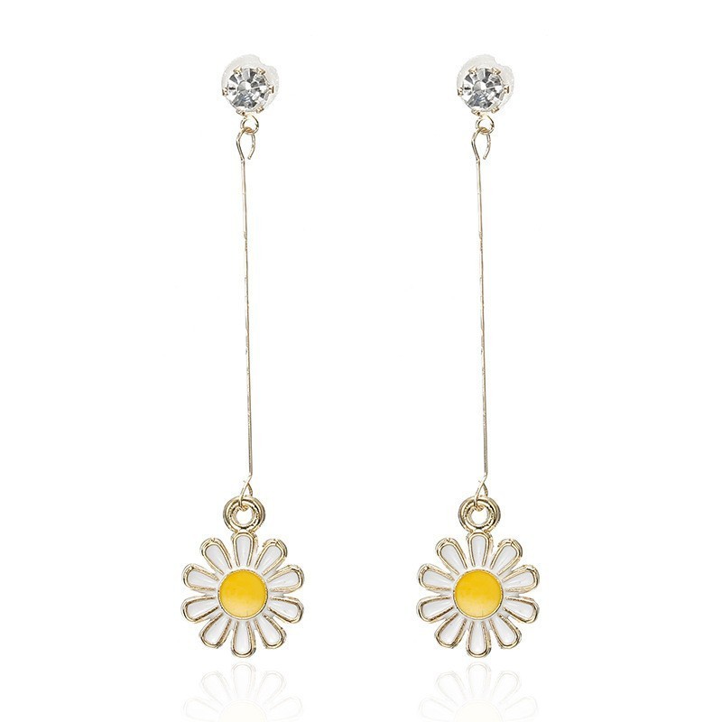 Summer Fresh And Versatile Colorful Daisy Flower Earrings