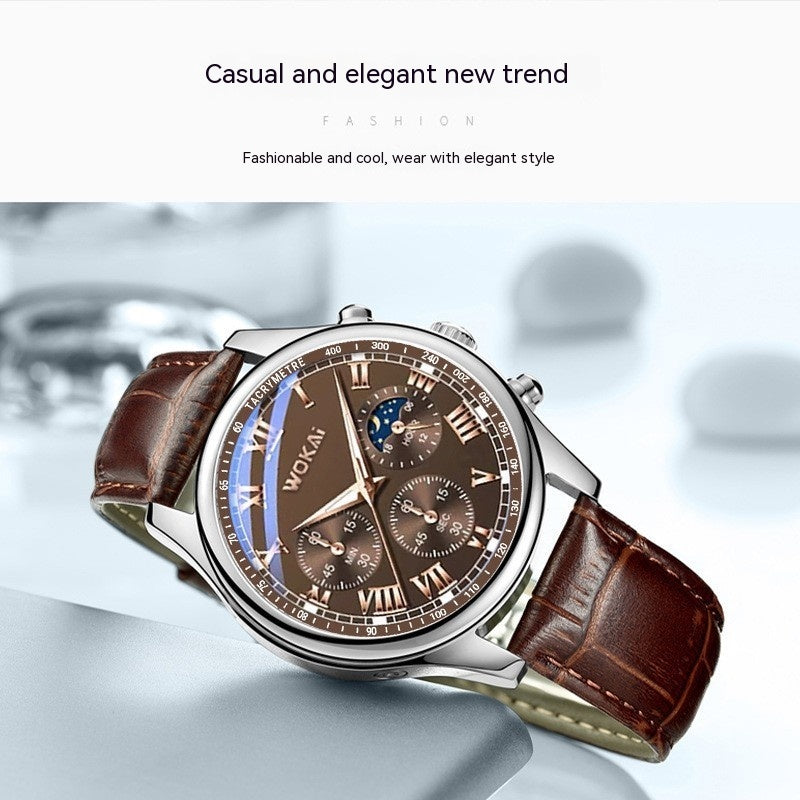 Casual Leather Belt Men's Watch