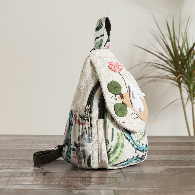 Fabric Backpack Multi-compartment Versatile Casual Bag