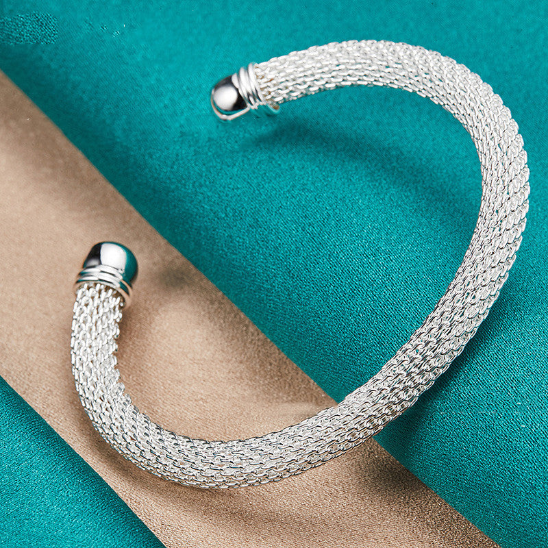 Silver Woven Mesh Bracelet