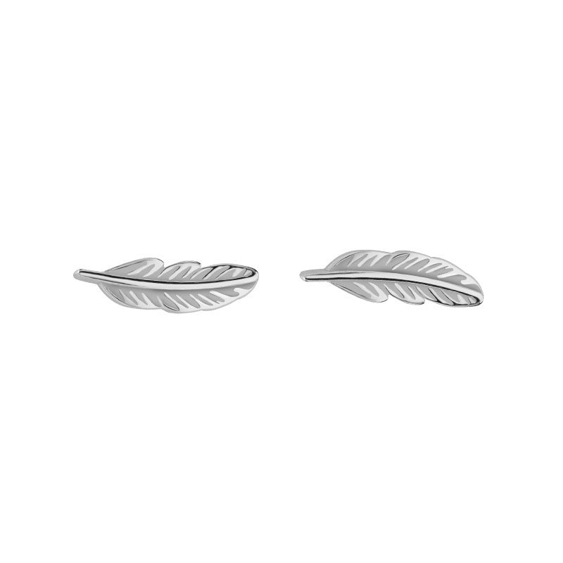 Sterling Silver Feather stud Earrings