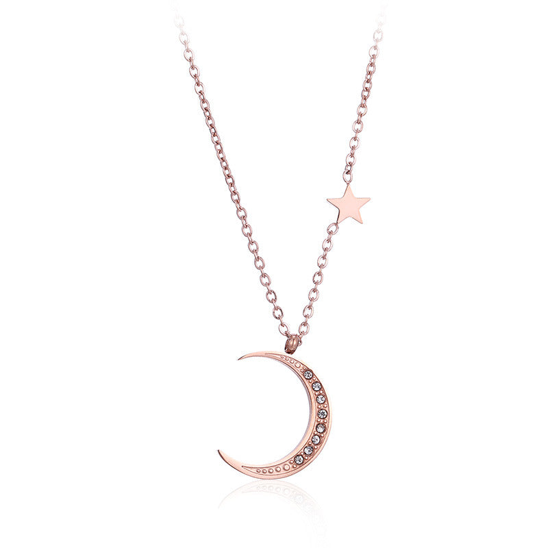 Star Moon Diamond-studded Necklace