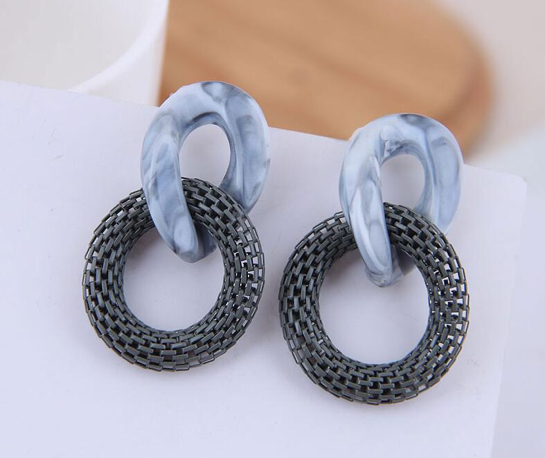 Exaggerated Acrylic Chain Earrings