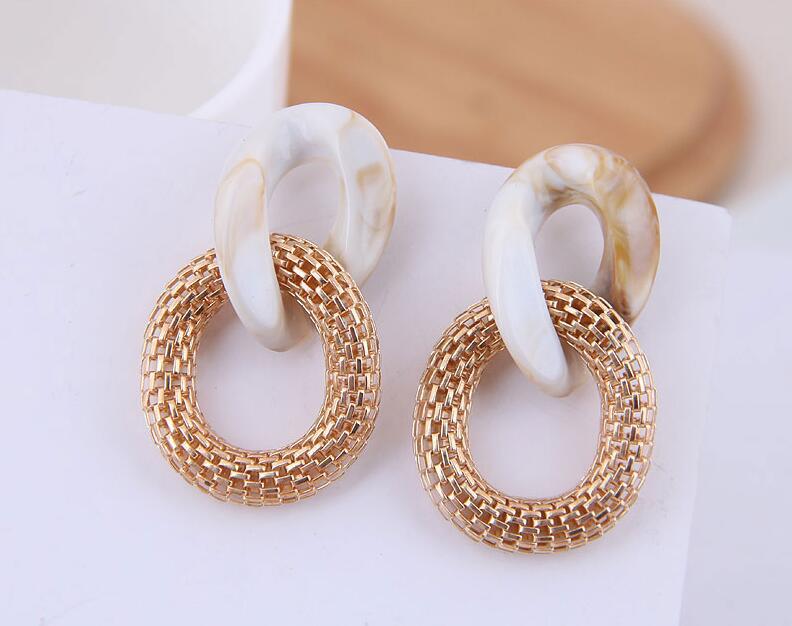 Exaggerated Acrylic Chain Earrings