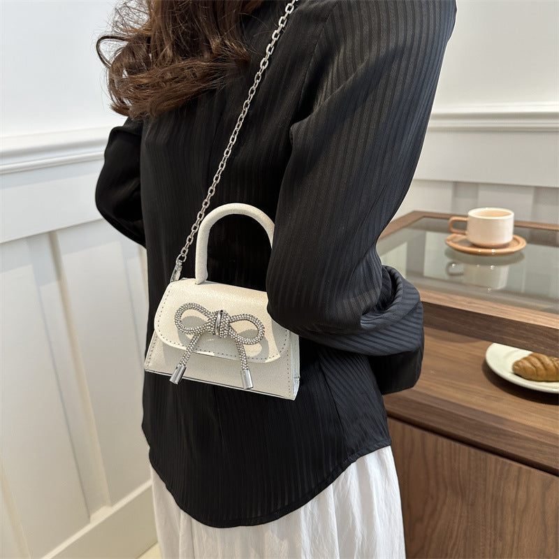 Bowknot Korean Chain Personality Hand-carrying Crossbody Shoulder Small Square Bag