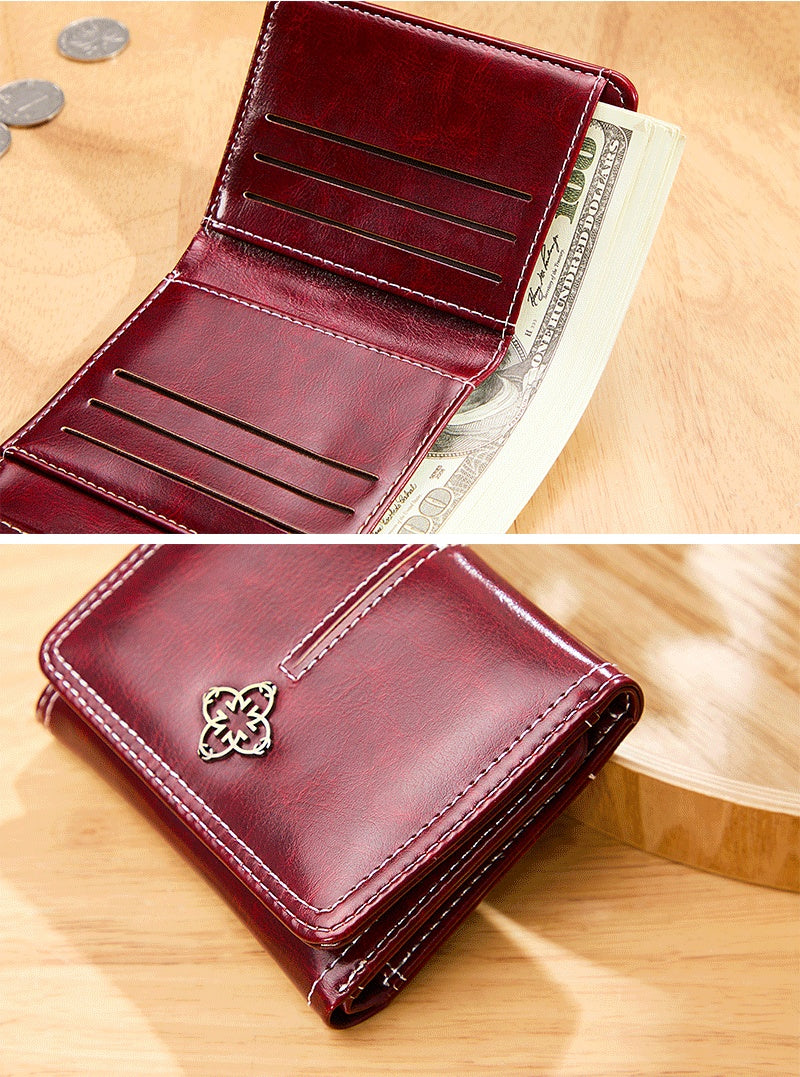 Women's Short Trifold Vintage Wallet