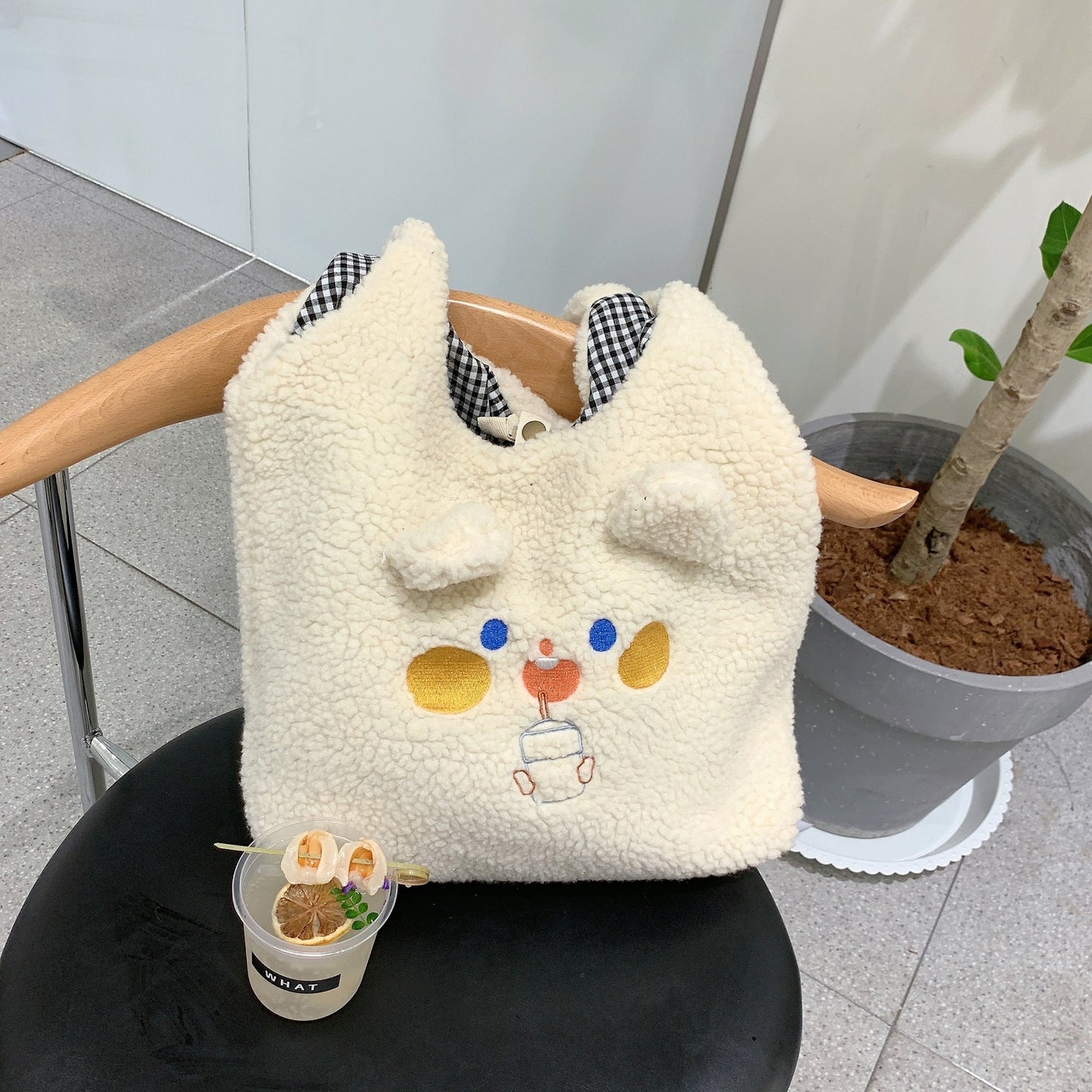 Cute Plush Large Capacity Tote Bag