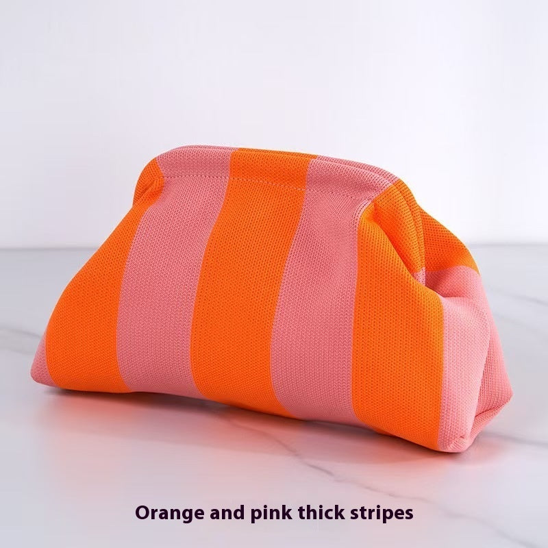 Woven Cloud Bag Commuter's All-matching Rows Storage And Carrying