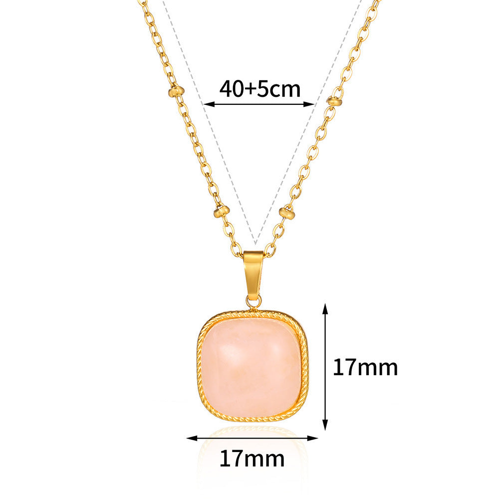 Light Luxury Small Square Titanium Steel Necklace