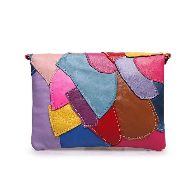 Fashionable Patchwork Color-Block Chain ShoulderCrossbody Bag