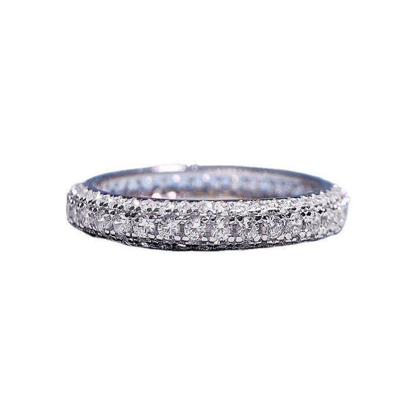 S925 Silver Zircon Full Diamond Ring