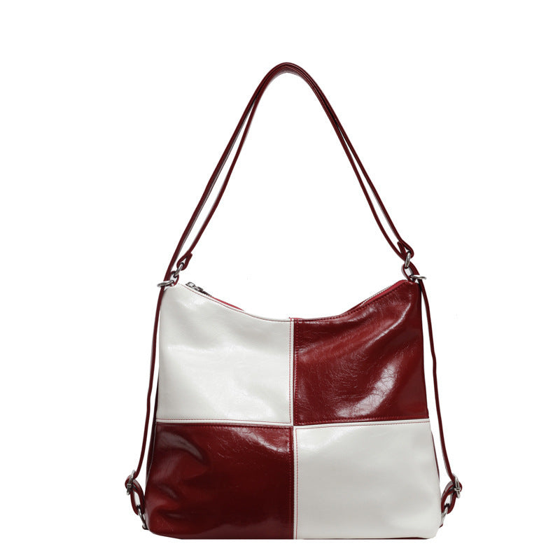 Color Contrast Patchwork Tote Bag For Women