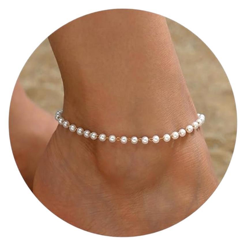 Oil Dripping Bead Herringbone Chain Anklet