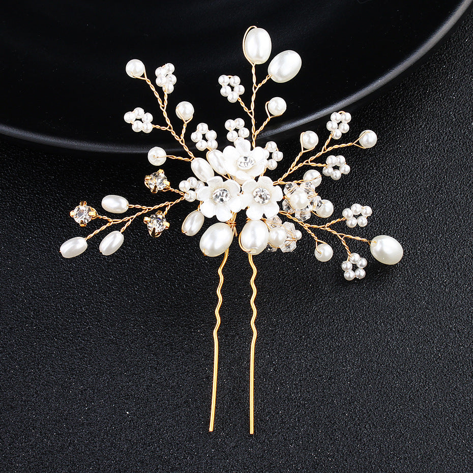 Pearl Rhinestone Hairpin