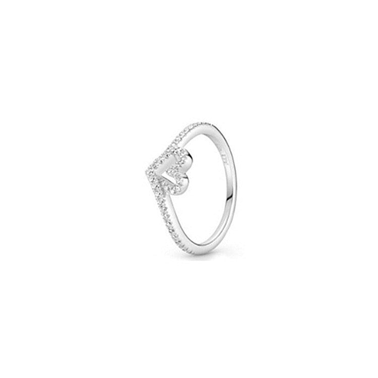 Solitaire Epoxy Love Heart Sterling Silver Ring S925