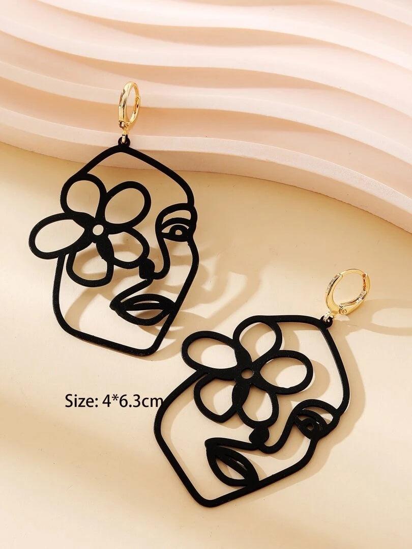 Flower & Figure Drop Earrings