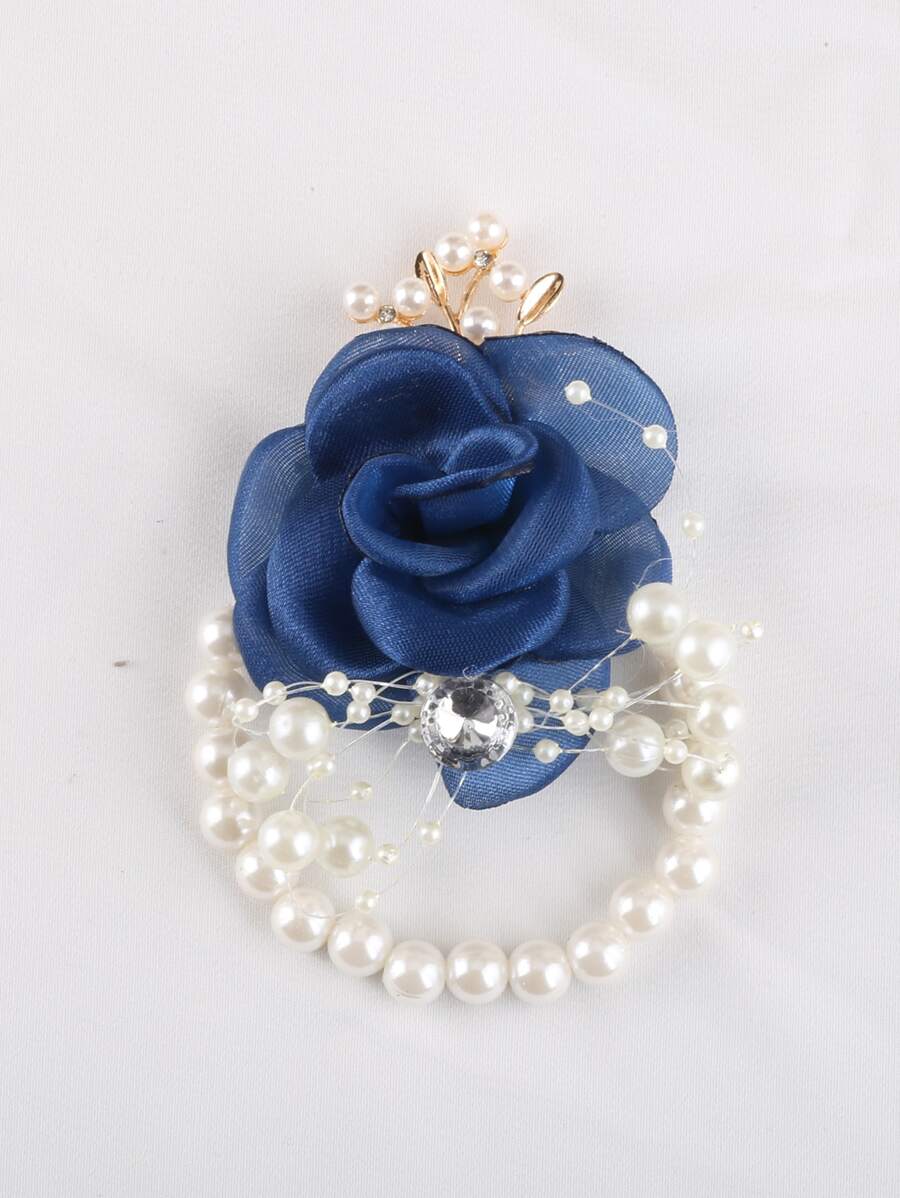 Flower & Faux Pearl Wrist Corsage