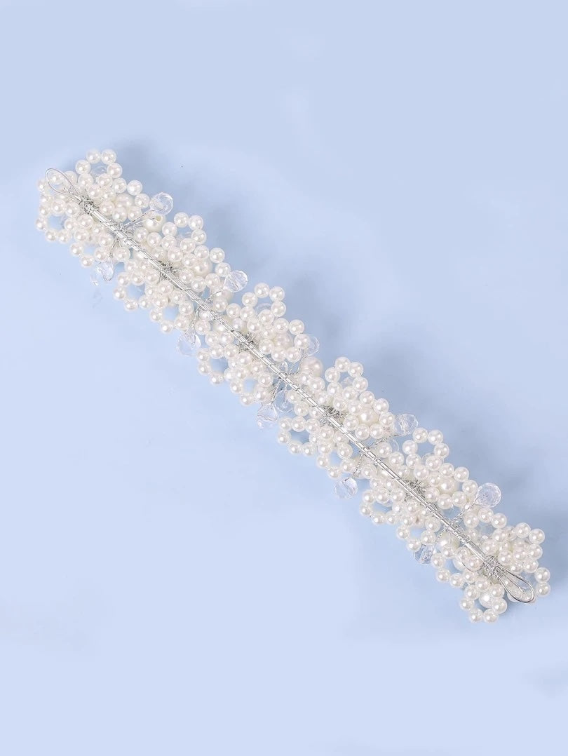 Crystal and Faux Pearl Bridal Headband