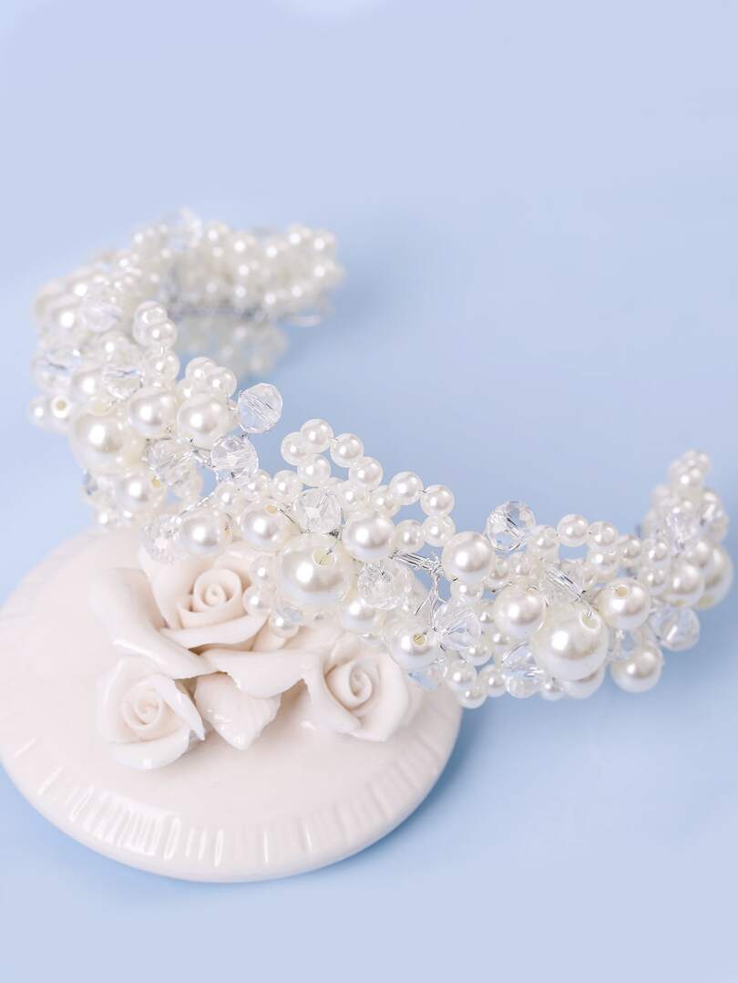 Crystal and Faux Pearl Bridal Headband