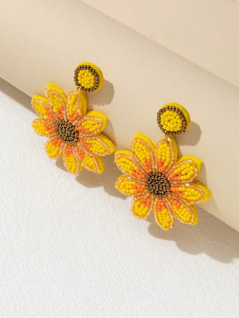 Sunflower Drop Earrings