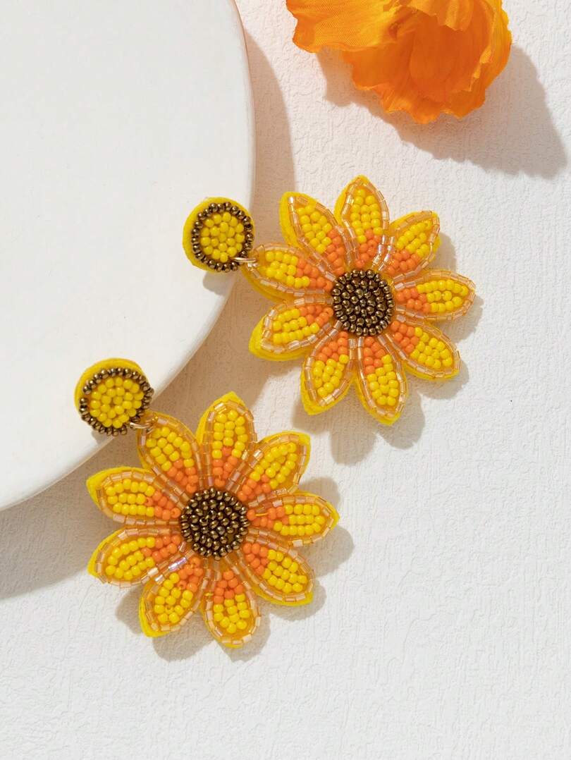 Sunflower Drop Earrings