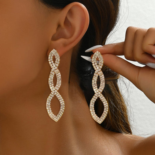 Stunning Crystal Encrusted Drop Earrings