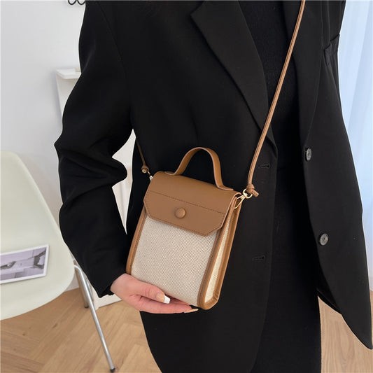 Simple Small Square Colorblock Shoulder Messenger Bag