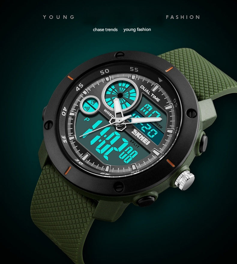 Waterproof Double Display Sports Chronograph Electronic Watch