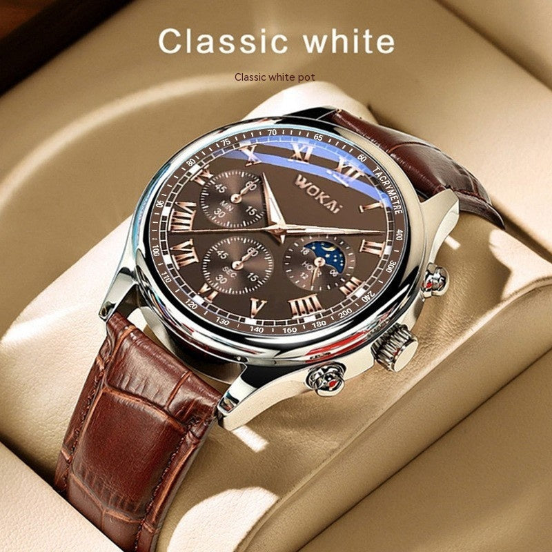 Casual Leather Belt Men's Watch