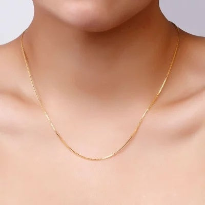 Pure Color Silver Necklace Clavicle Chain