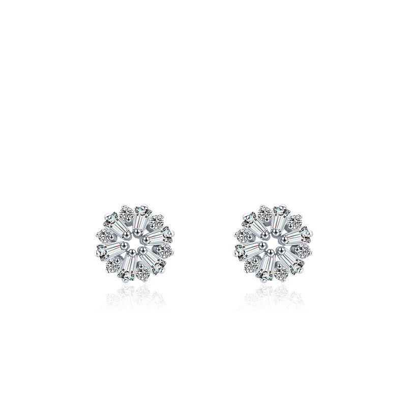 S925 Silver Flower Stud Earrings