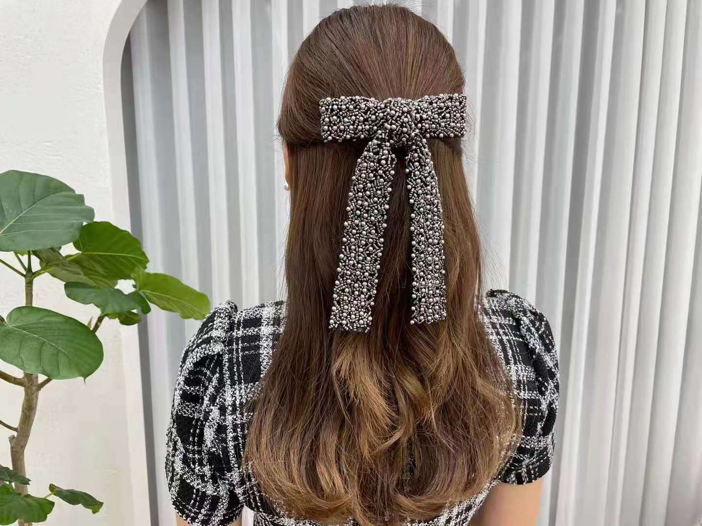 Glass Diamond Beaded Ladies Ponytail Hair Clip