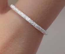 Pure Silver Simple Glossy Frosted Ring