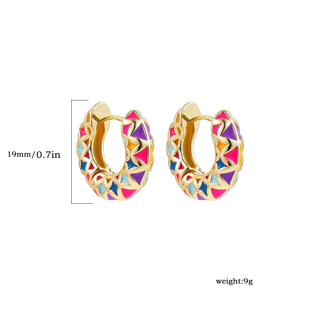 Cute Multi color hoop Earrings