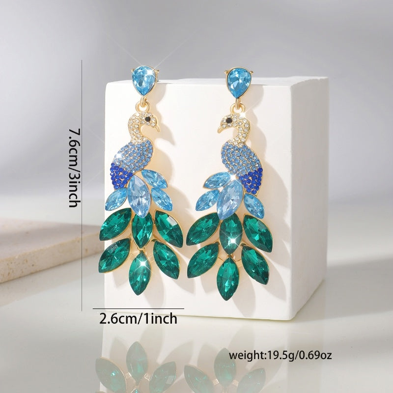 Retro Exotic Peacock Earrings