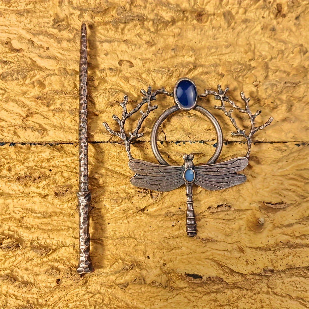 Dragonfly Branch Gem Hairpin