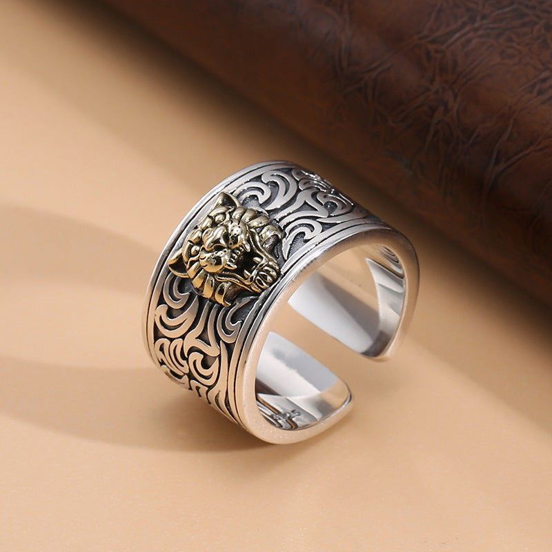 925 Thai Silver Tiger Open Ring