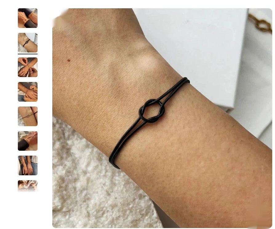 Twist Bracelet Elegant Heart Knot Simple Snake Bone Chain Bracelet