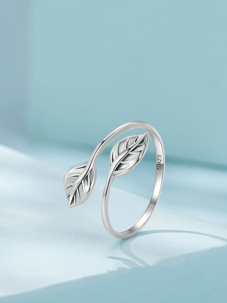 Sterling sliver leaf ring