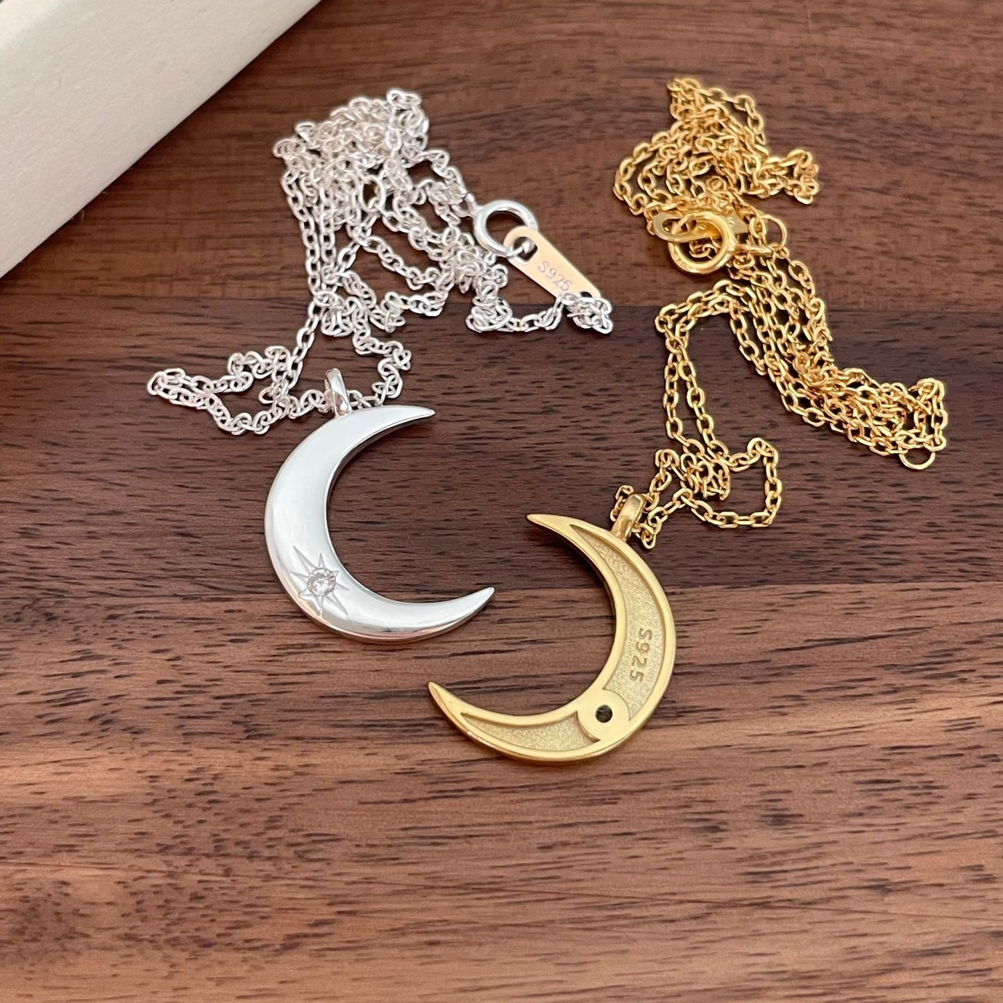 925 Sterling Silver Moon Necklace