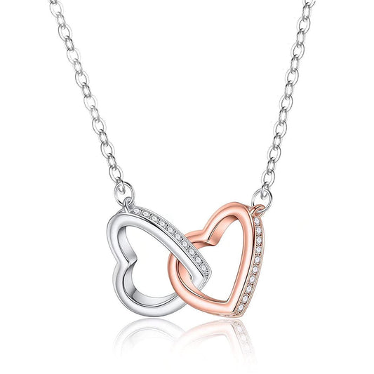 Two-tone Heart Buckle Stainless Steel Necklace
