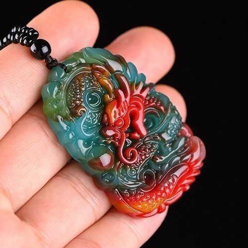 Fashion Jade Pendant Dragon Necklace